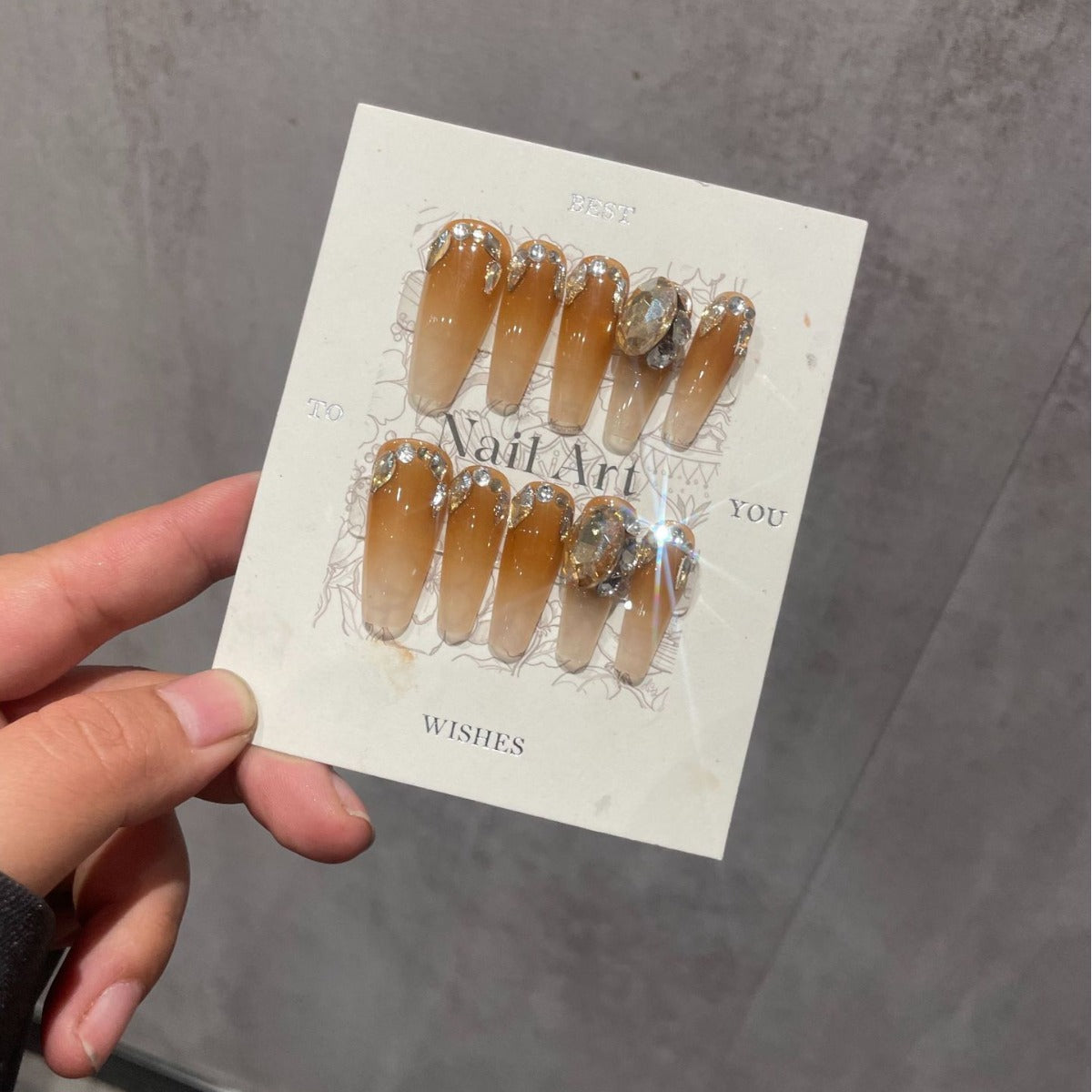 H282 Coffee colored helmets HANDMADE NAIL