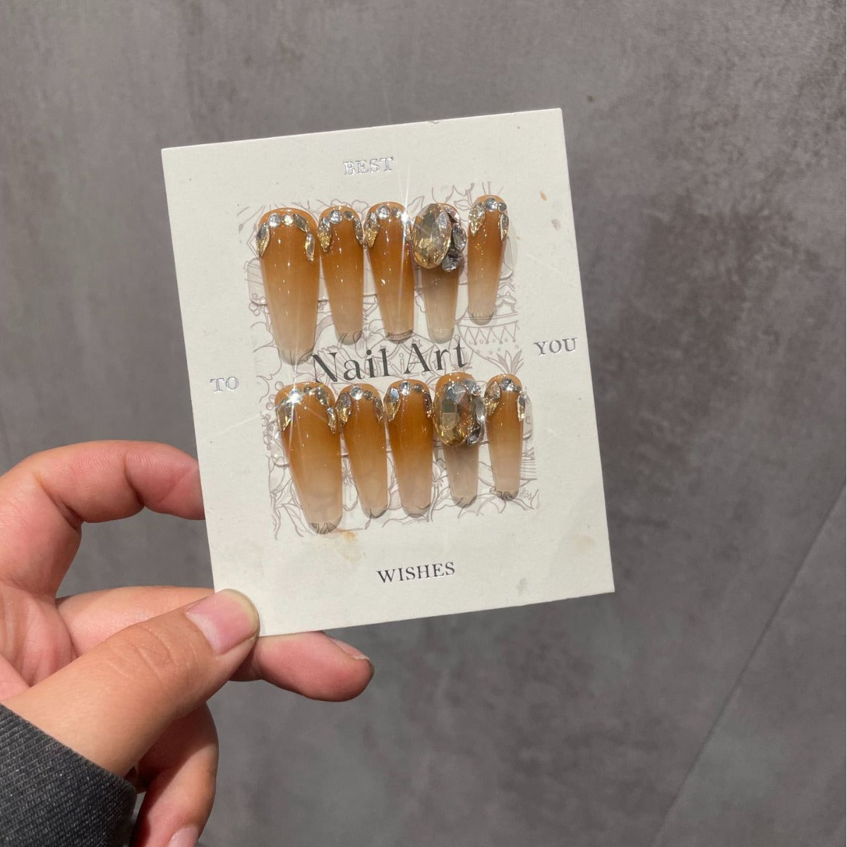 H282 Coffee colored helmets HANDMADE NAIL