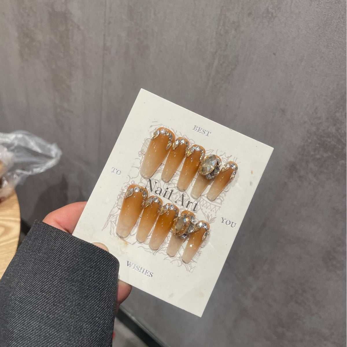 H282 Coffee colored helmets HANDMADE NAIL