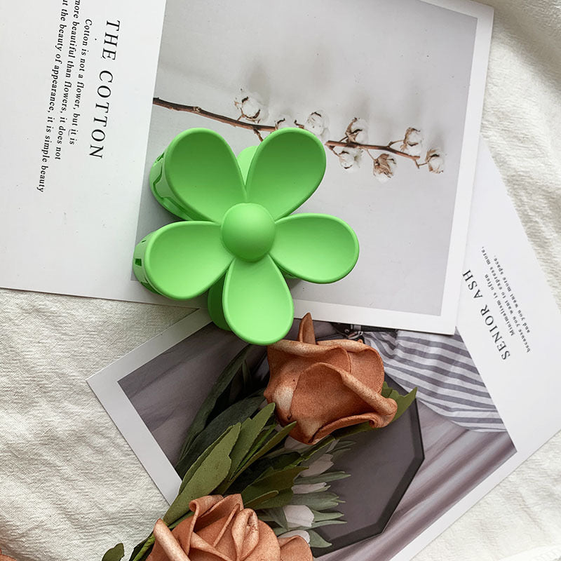 H2 Macaron color flower frosted rubber paint HAIRPIN