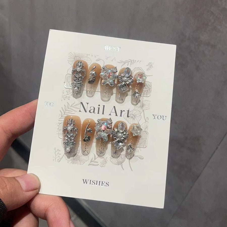 H279 Autumn and winter coffee color scheme HANDMADE NAIL