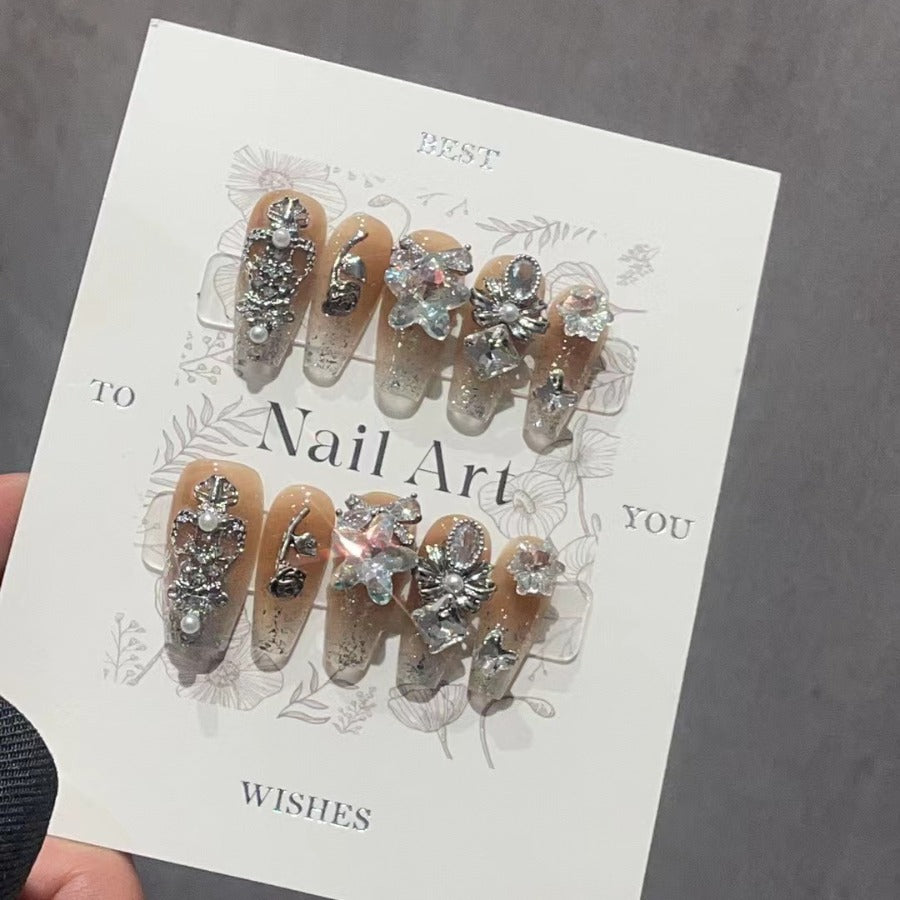 H279 Autumn and winter coffee color scheme HANDMADE NAIL