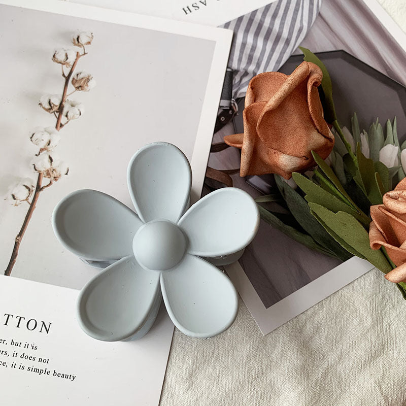 H2 Macaron color flower frosted rubber paint HAIRPIN