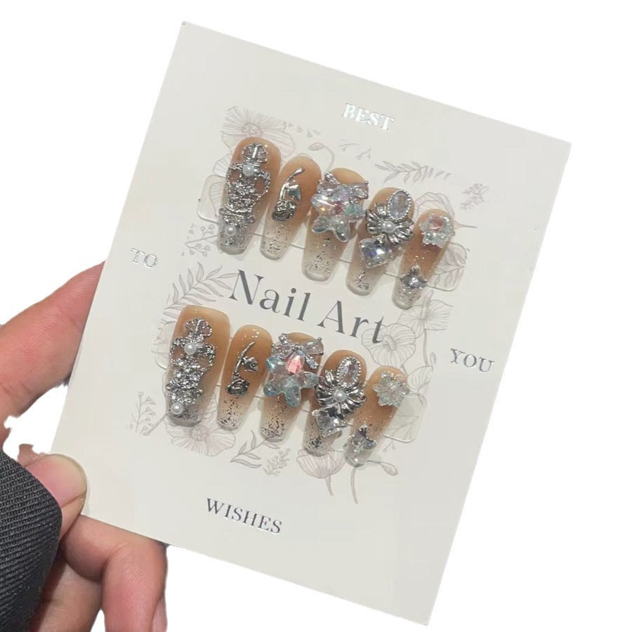 H279 Autumn and winter coffee color scheme HANDMADE NAIL