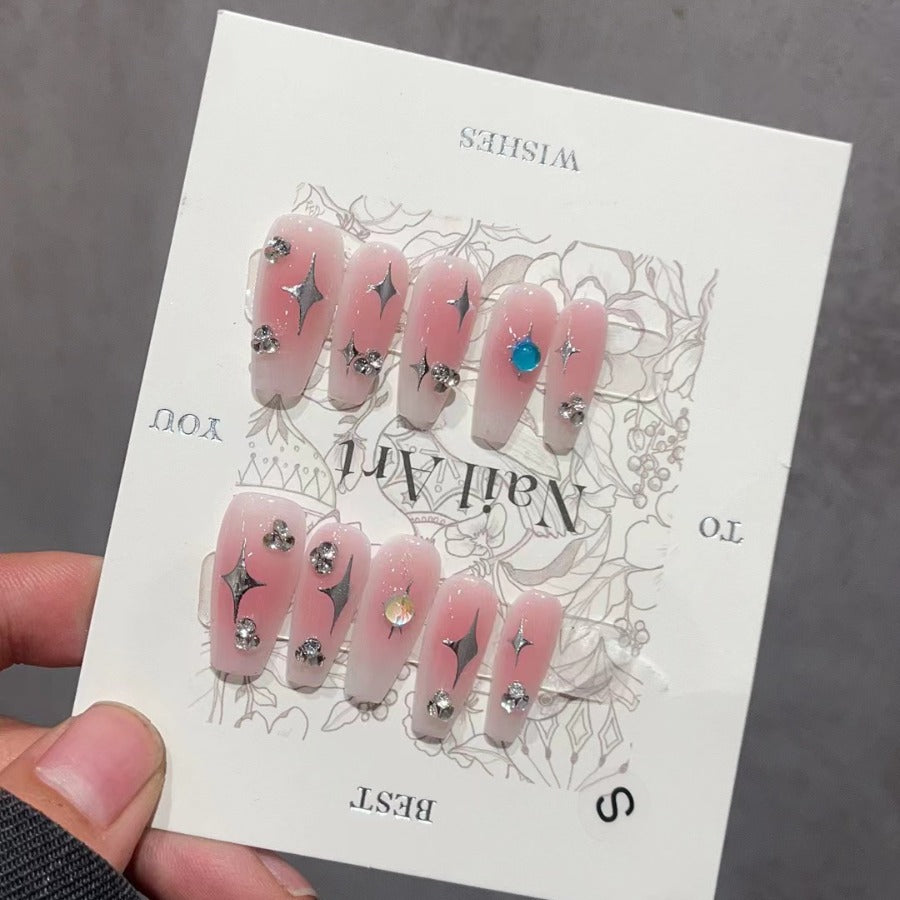 H278 Girl's Heart Daily Star Eye  HANDMADE NAIL