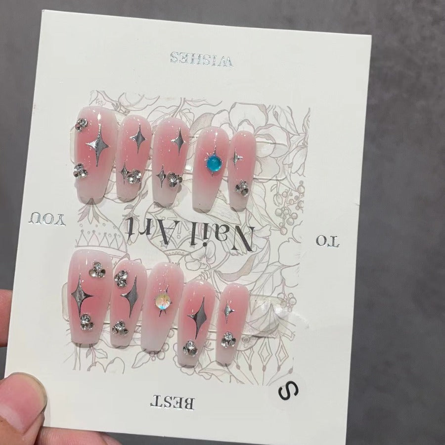 H278 Girl's Heart Daily Star Eye  HANDMADE NAIL