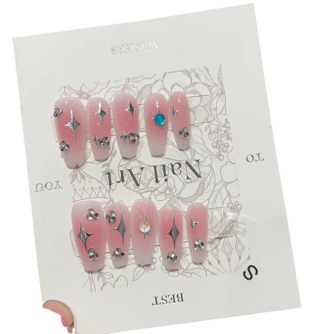 H278 Girl's Heart Daily Star Eye  HANDMADE NAIL