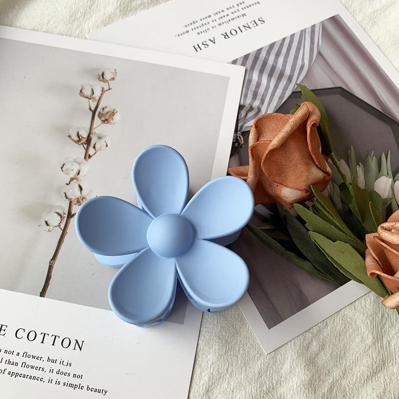 H2 Macaron color flower frosted rubber paint HAIRPIN
