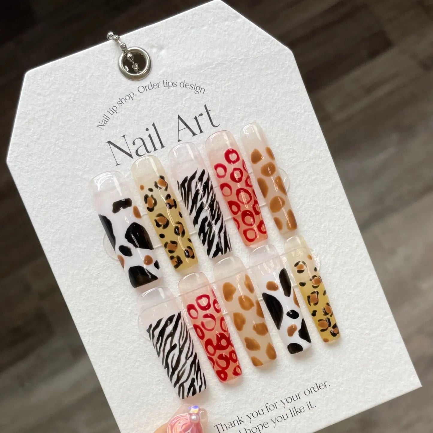 H116 FRENCH PATTERNED HANDMADE NAIL