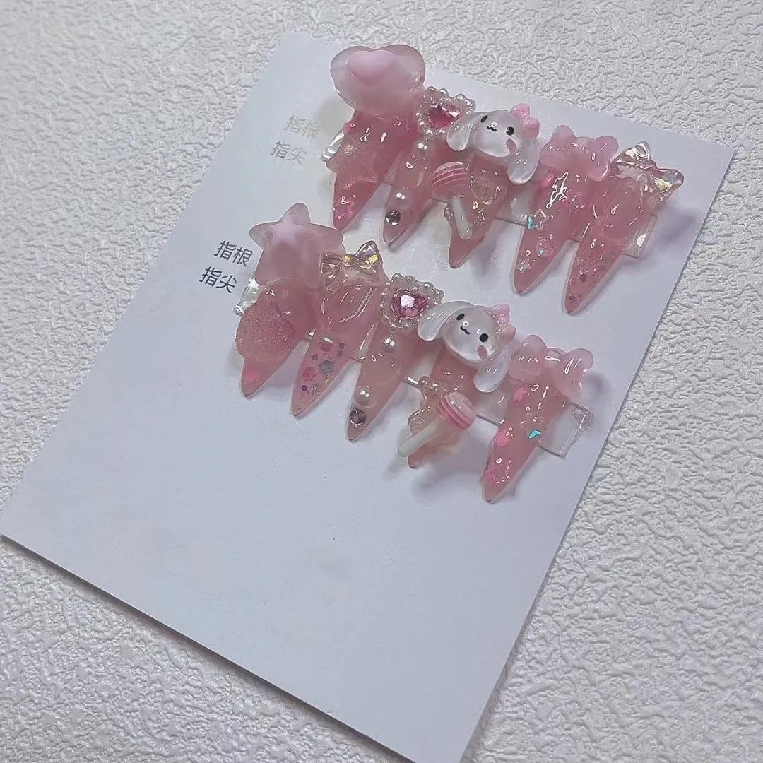 H118 Cinnamon STILETTO HANDMADE NAIL