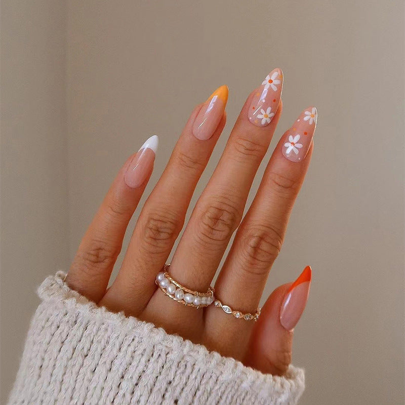 S17 FRENCH MINIMALIST FLOWER SHORT NAIL