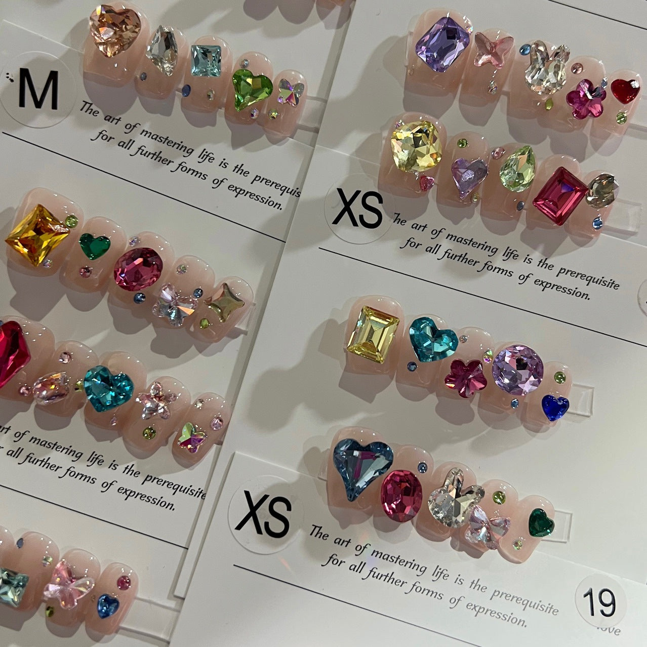 H194 LITTLE MONKEY GLITTER COLORFUL DIAMOND HANDMADE NAIL