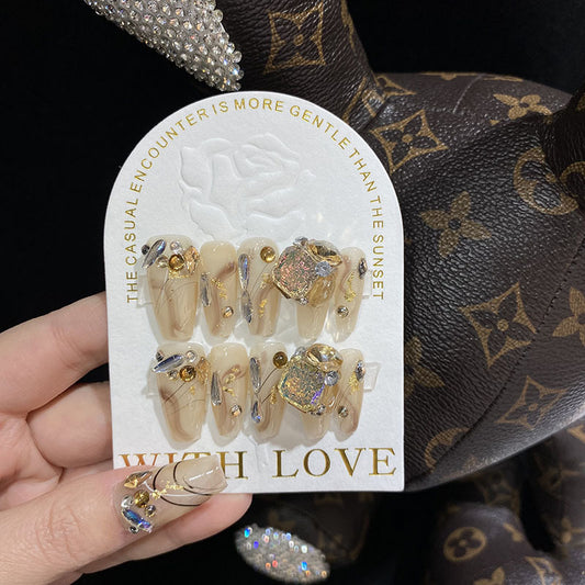 H24 RICH GIRL DOVE EGG DIAMOND HANDMADE NAIL