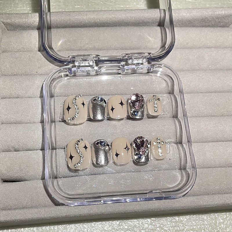 H66 SILVER CHAIN CROSS HANDMADE NAIL