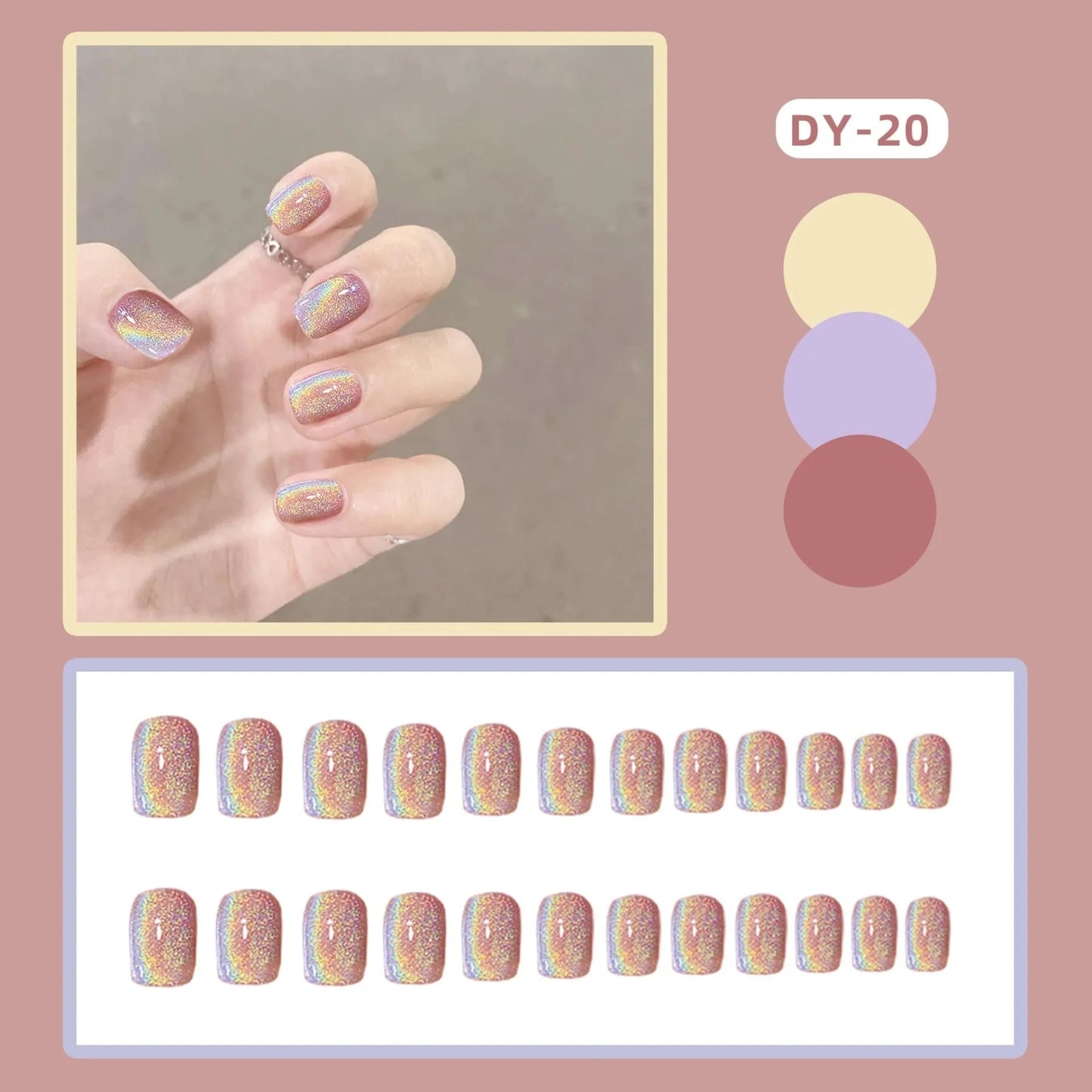 S9 DAZZLING PINK STAIN SHORT NAIL