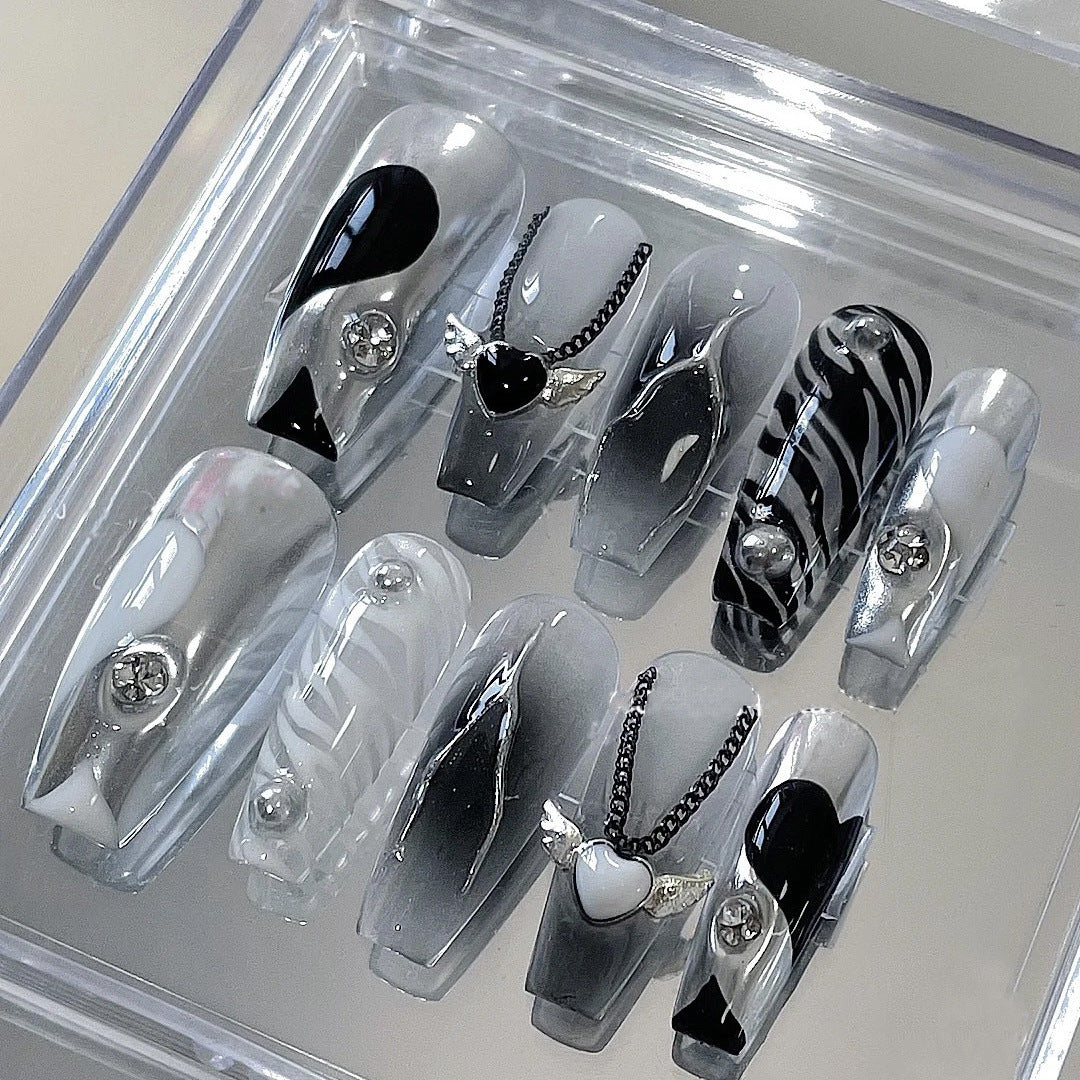 H184 GEMINI CHAIN MIRROR HANDMADE NAIL