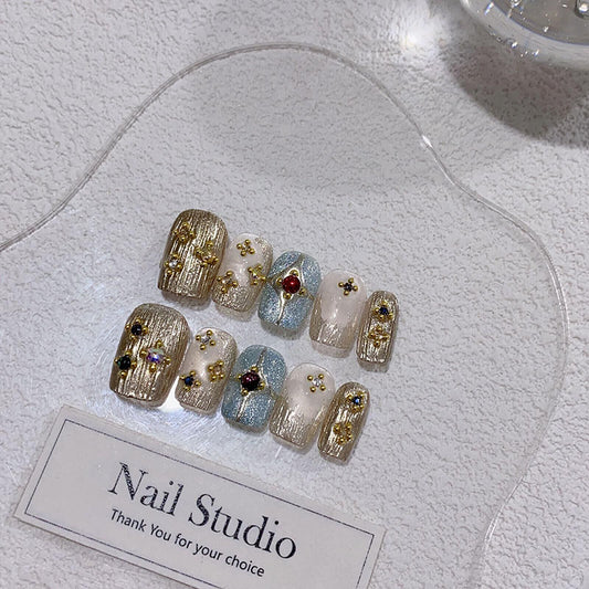 H39 PLATINUM LIGHT LUXURY METAL HANDMADE NAIL