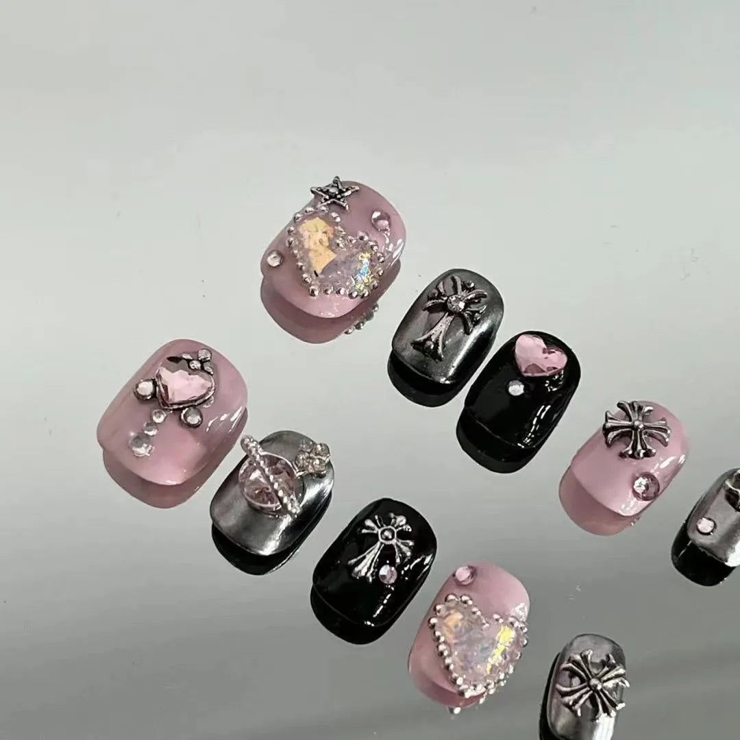 H122 LOVE DIAMOND HANDMADE NAIL