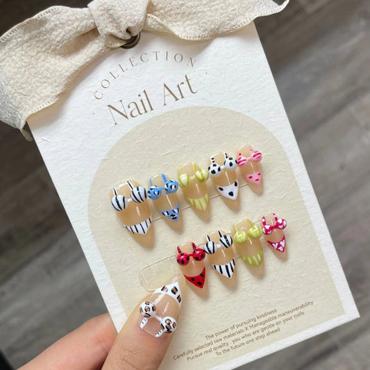 H123 BEACH BIKINI HANDMADE NAIL