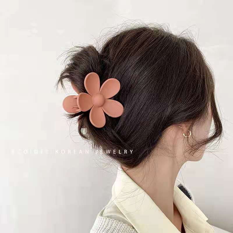 H2 Macaron color flower frosted rubber paint HAIRPIN