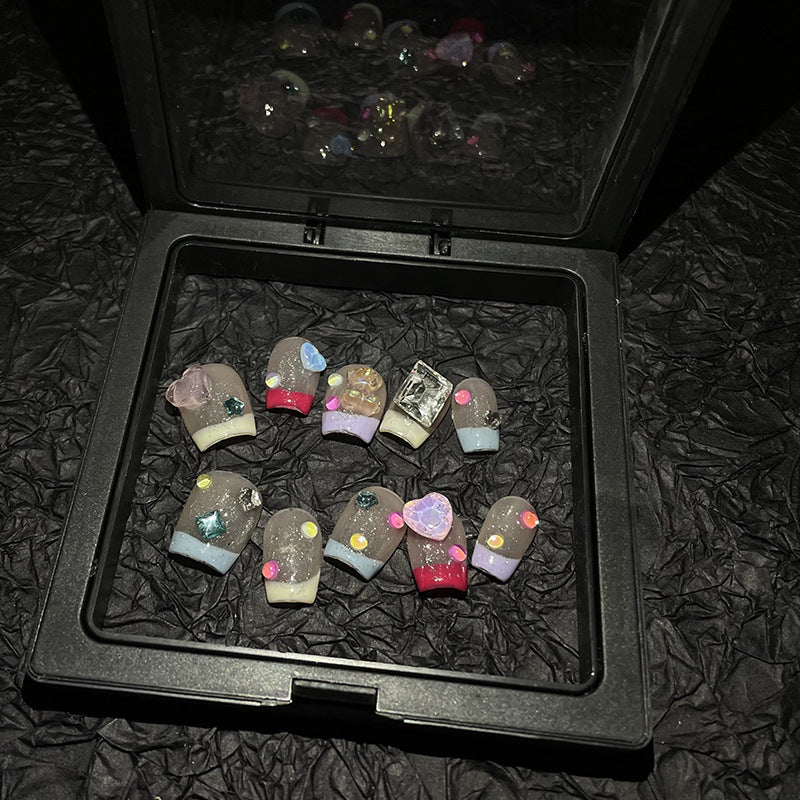 H35 TRANSPARENT CANDY CUTE HANDMADE NAIL
