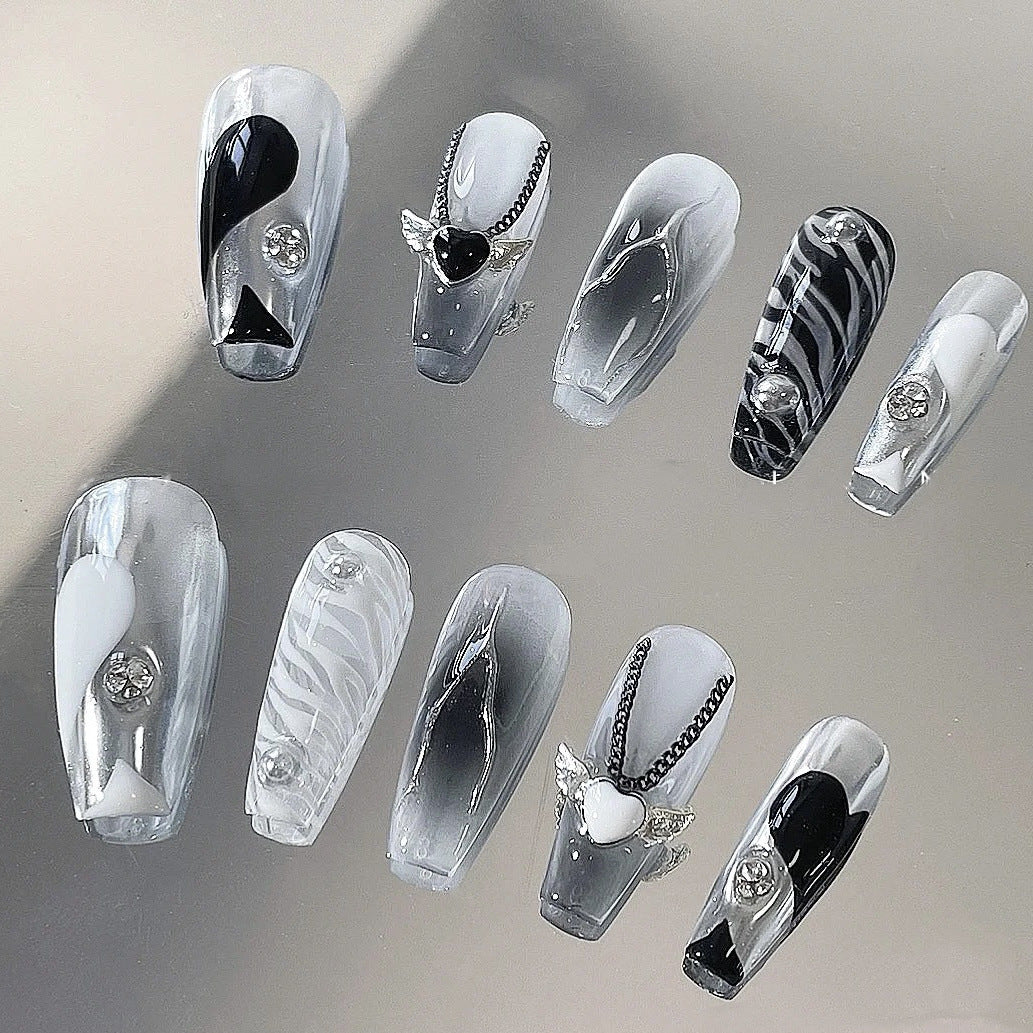 H184 GEMINI CHAIN MIRROR HANDMADE NAIL