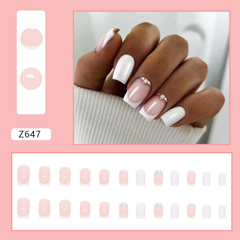 S11 NUDE WHITE FRENCH SHORT NAIL