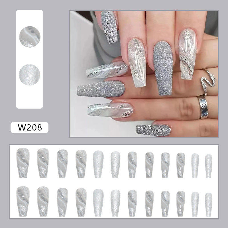 L21 NUDE WHITE WITH GRAY MEDIUM NAIL