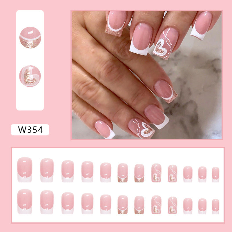 S8 LOVE HEART FENCH SHORT NAIL