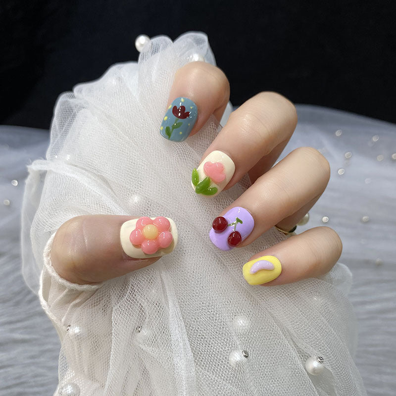 H32 SUMMER PINCHING TULIPS HANDMADE NAIL