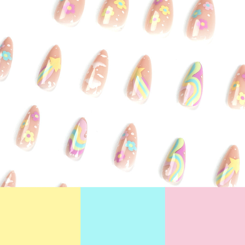 S15 RAINBOW STARS CLOUD SHORT NAIL