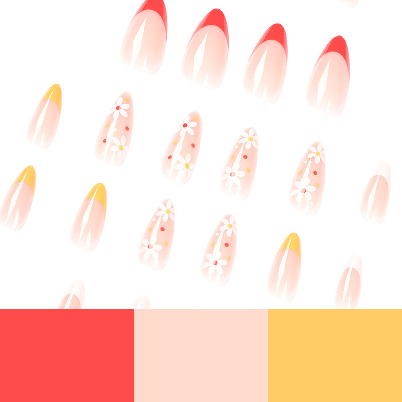 S17 FRENCH MINIMALIST FLOWER SHORT NAIL