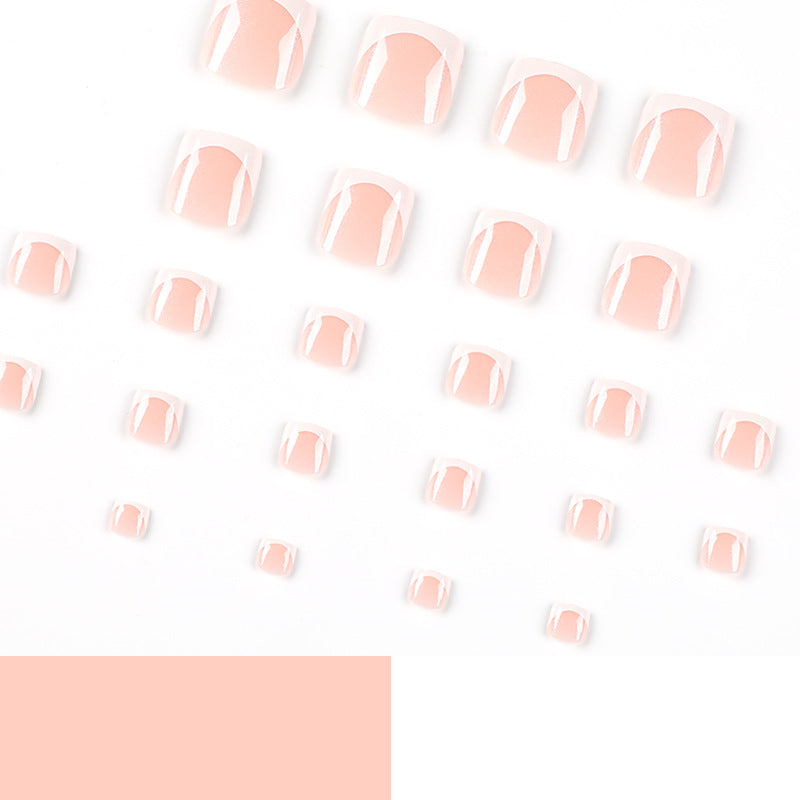 T3 NUDE FRENCH WITH WHITE BORDER TOE NAILS