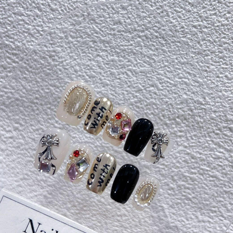 H56 LUXURY HEAVY METAL GEM HANDMADE NAIL