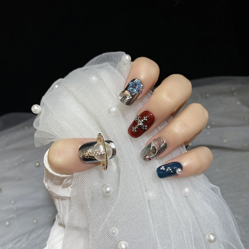 H34 FINGERTIP PLANET CYBERPUNK HANDMADE NAIL