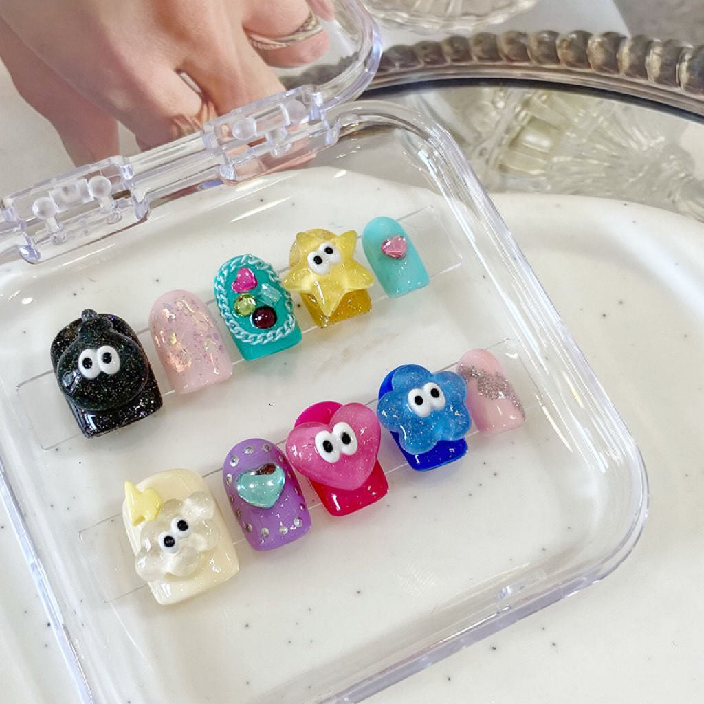 H154 CUTE PLANET CARTOON HANDMADE NAIL