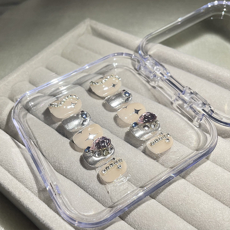 H66 SILVER CHAIN CROSS HANDMADE NAIL