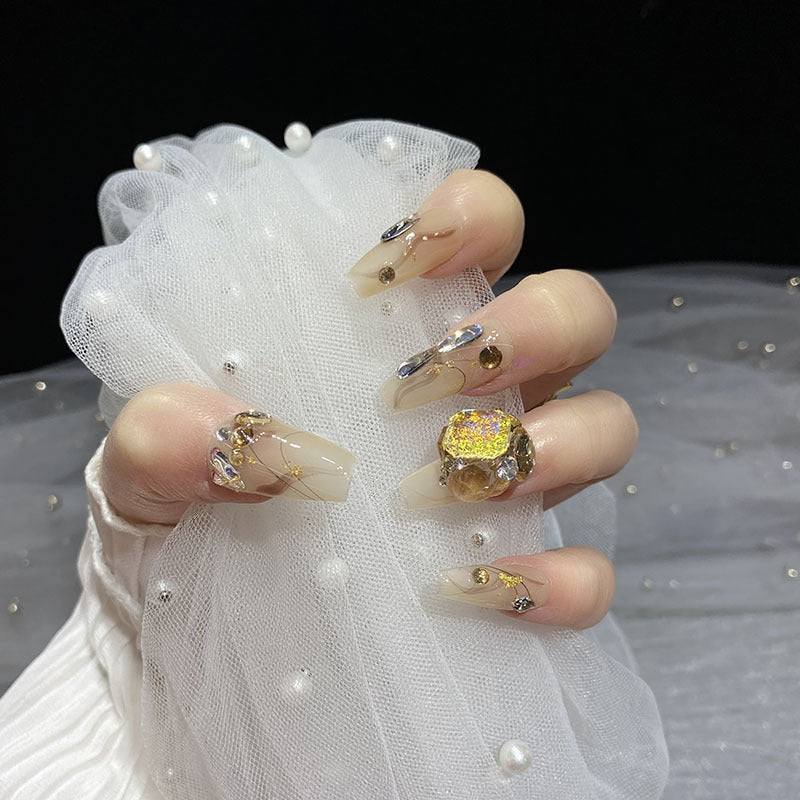 H24 RICH GIRL DOVE EGG DIAMOND HANDMADE NAIL