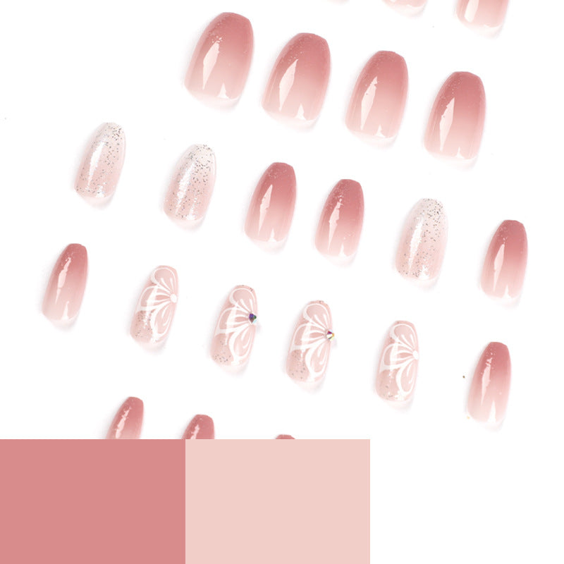 S20 GRADIENT GLITTER PINK SHORT NAIL