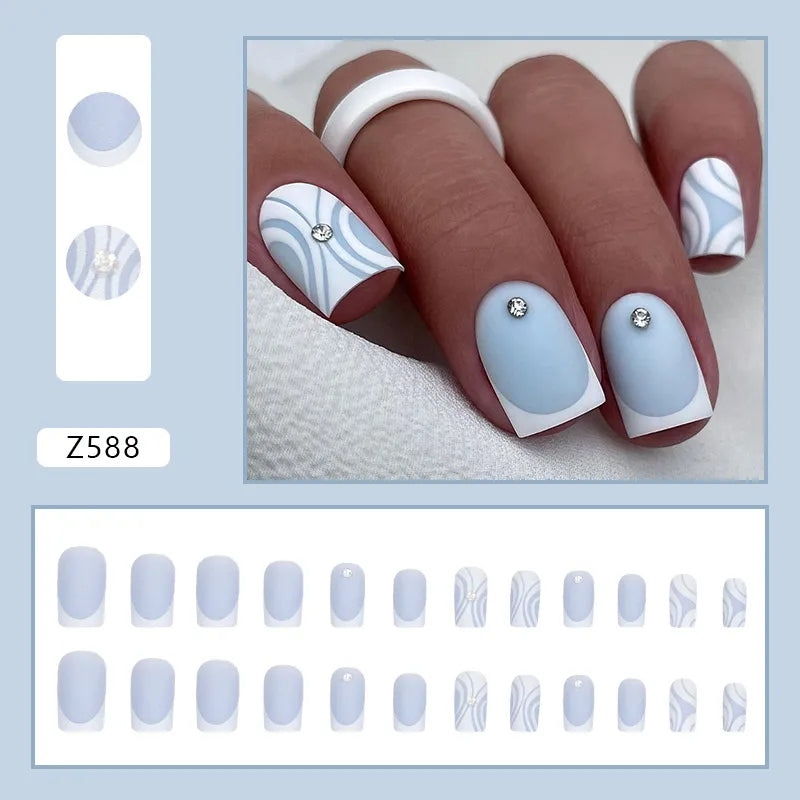 S3 MATT BABY BLUE FRENCH SHORT NAIL