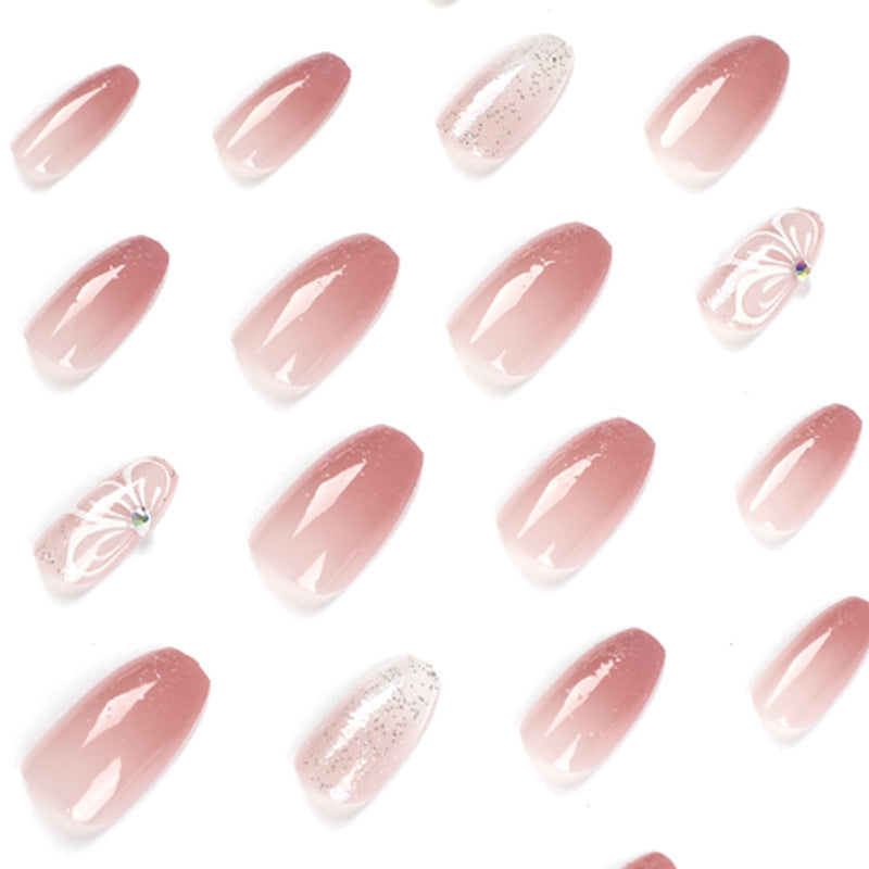 S20 GRADIENT GLITTER PINK SHORT NAIL