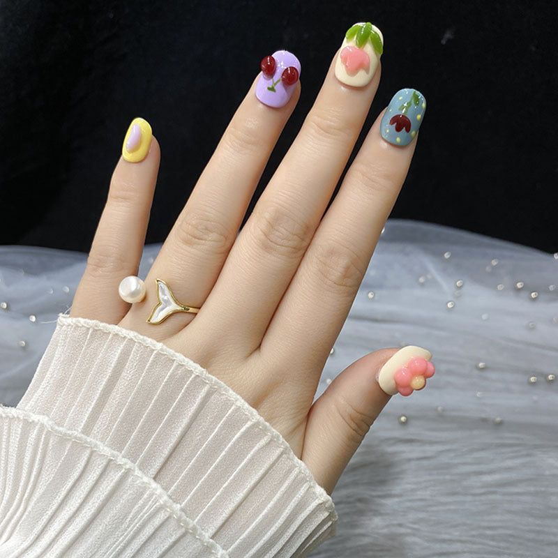 H32 SUMMER PINCHING TULIPS HANDMADE NAIL