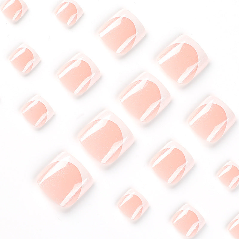 T3 NUDE FRENCH WITH WHITE BORDER TOE NAILS