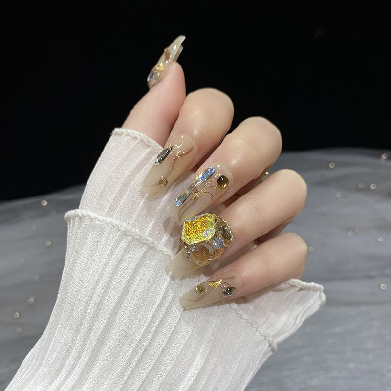 H24 RICH GIRL DOVE EGG DIAMOND HANDMADE NAIL