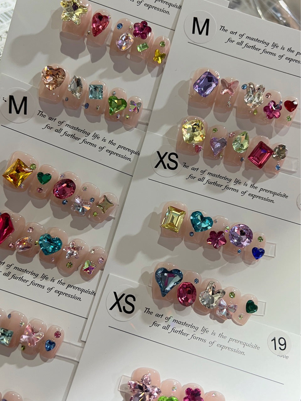 H194 LITTLE MONKEY GLITTER COLORFUL DIAMOND HANDMADE NAIL