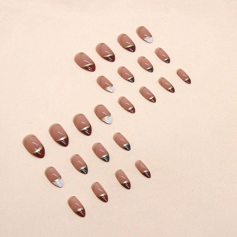 S16 PINK FRENCH LEAOPARD PRINT SHORT NAIL