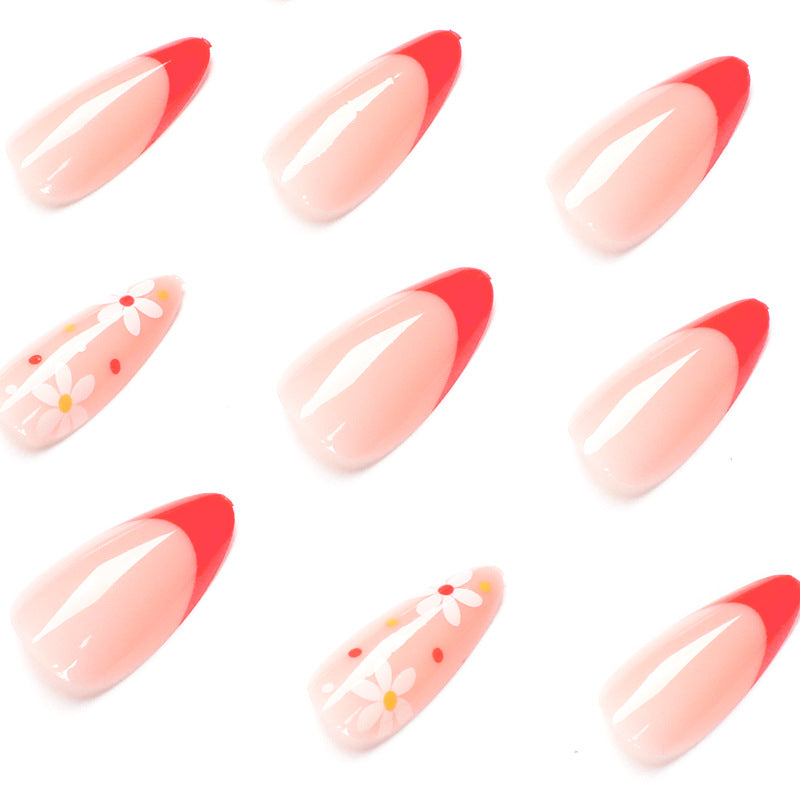 S17 FRENCH MINIMALIST FLOWER SHORT NAIL