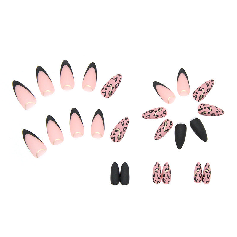 S22 GOLD FOIL LEOPARD SHORT NAIL
