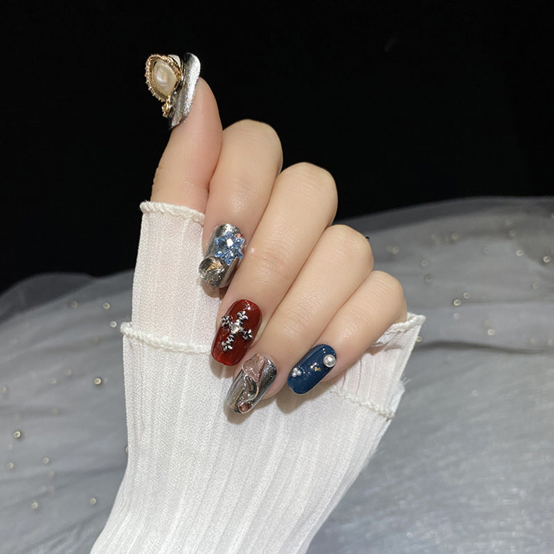 H34 FINGERTIP PLANET CYBERPUNK HANDMADE NAIL