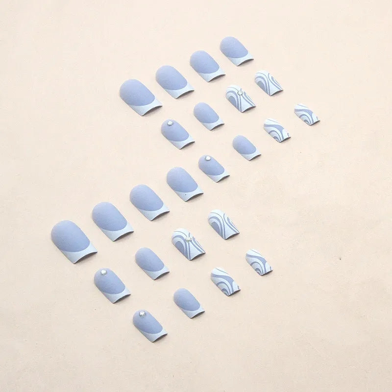 S3 MATT BABY BLUE FRENCH SHORT NAIL